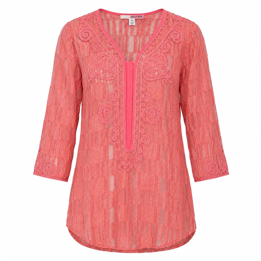 Tracy Reese Old Money Linen Silk Top Womens Small Coastal Chic Resortcore Sheer